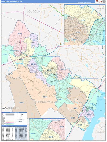 Prince William County, VA Zip Code Map